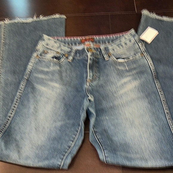 Eddie Rodriguez Woman's Denim Jeans Dark Size 0 Flare raw hem jeans. - Picture 1 of 6